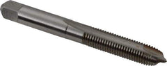 Hertel - 5/16-24 UNF, 2 Flute, Bright Finish, High Speed Steel Spiral Point Tap - Plug Chamfer, Right Hand Thread, 2-23/32" OAL, 1-1/8" Thread Length, 0.318" Shank Diam - Exact Industrial Supply