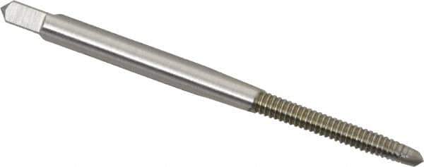 Hertel - #5-40 UNC, 2 Flute, Bright Finish, High Speed Steel Spiral Point Tap - Plug Chamfer, Right Hand Thread, 1-15/16" OAL, 5/8" Thread Length, 0.141" Shank Diam - Exact Industrial Supply