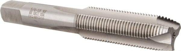 Hertel - 5/8-18 UNF, 3 Flute, Bright Finish, High Speed Steel Spiral Point Tap - Plug Chamfer, Right Hand Thread, 3-13/16" OAL, 1-13/16" Thread Length, 0.48" Shank Diam - Exact Industrial Supply