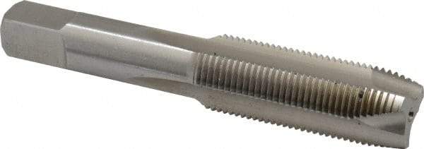 Hertel - 3/4-16 UNF, 3 Flute, Bright Finish, High Speed Steel Spiral Point Tap - Plug Chamfer, Right Hand Thread, 4-1/4" OAL, 2" Thread Length, 0.59" Shank Diam - Exact Industrial Supply