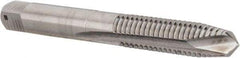 Hertel - 5/16-18 UNC, 2 Flute, Bright Finish, High Speed Steel Spiral Point Tap - Plug Chamfer, Right Hand Thread, 2-23/32" OAL, 1-1/8" Thread Length, 0.318" Shank Diam - Exact Industrial Supply
