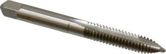 Hertel - 1/4-20 UNC, 2 Flute, Bright Finish, High Speed Steel Spiral Point Tap - Plug Chamfer, Right Hand Thread, 2-1/2" OAL, 1" Thread Length - Exact Industrial Supply