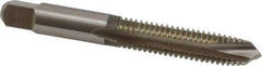 Hertel - 3/8-16 UNC, 3 Flute, Bright Finish, High Speed Steel Spiral Point Tap - Plug Chamfer, Right Hand Thread, 2-15/16" OAL, 1-1/4" Thread Length - Exact Industrial Supply