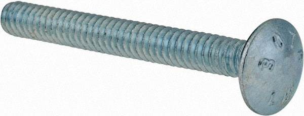 Value Collection - #10-24 UNC 1-3/4" Length Under Head, Standard Square Neck, Carriage Bolt - Grade 2 Steel, Zinc-Plated Finish - Industrial Tool & Supply