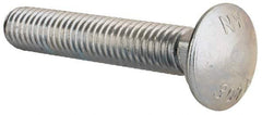 Value Collection - 7/16-14 UNC 2-1/2" Length Under Head, Standard Square Neck, Carriage Bolt - Grade 2 Steel, Zinc-Plated Finish - Industrial Tool & Supply