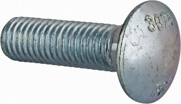 Value Collection - 1/2-13 UNC 1-3/4" Length Under Head, Standard Square Neck, Carriage Bolt - Grade 2 Steel, Zinc-Plated Finish - Industrial Tool & Supply