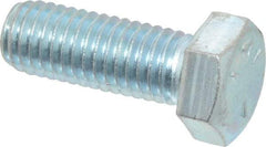 Made in North America - 1/2-13 UNC, 1-3/8" Length Under Head Hex Head Cap Screw - Fully Threaded, Grade 5 Steel, Zinc-Plated Finish, 3/4" Hex - Industrial Tool & Supply
