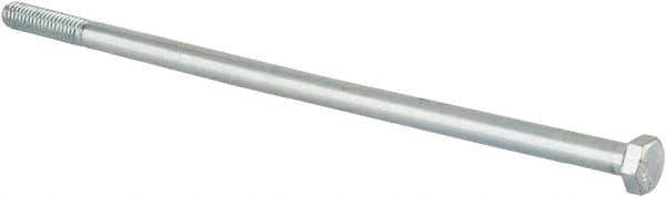Made in USA - 5/16-18 UNC, 8" Length Under Head Hex Head Cap Screw - Partially Threaded, Grade 5 Alloy Steel, Zinc-Plated Finish, 1/2" Hex - Industrial Tool & Supply