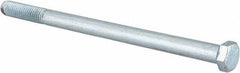 Made in USA - 7/16-14 UNC, 7" Length Under Head Hex Head Cap Screw - Partially Threaded, Grade 5 Alloy Steel, Zinc-Plated Finish, 5/8" Hex - Industrial Tool & Supply