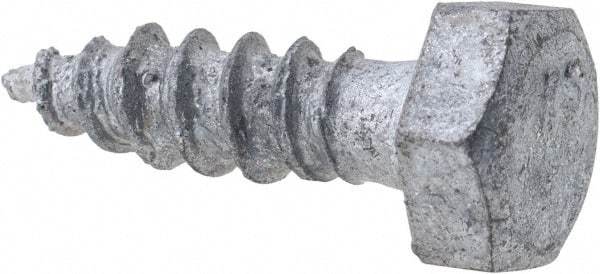 Value Collection - 1/4" Screw, 1" Length Under Head, Steel, Hex Head Lag Screw - Hot Dipped Galvanized, Grade 2 - Industrial Tool & Supply