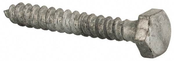 Value Collection - 1/4" Screw, 1-3/4" Length Under Head, Steel, Hex Head Lag Screw - Hot Dipped Galvanized, Grade 2 - Industrial Tool & Supply