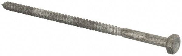 Value Collection - 1/4" Screw, 5-1/2" Length Under Head, Steel, Hex Head Lag Screw - Hot Dipped Galvanized, Grade 2 - Industrial Tool & Supply
