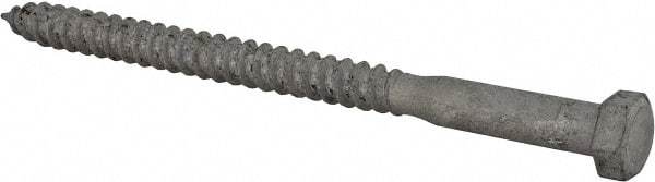Value Collection - 3/8" Screw, 5-1/2" Length Under Head, Steel, Hex Head Lag Screw - Hot Dipped Galvanized, Grade 2 - Industrial Tool & Supply