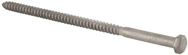 Value Collection - 3/8" Screw, 8" Length Under Head, Steel, Hex Head Lag Screw - Hot Dipped Galvanized, Grade 2 - Industrial Tool & Supply