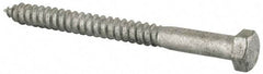 Value Collection - 1/2" Screw, 5-1/2" Length Under Head, Steel, Hex Head Lag Screw - Hot Dipped Galvanized, Grade 2 - Industrial Tool & Supply