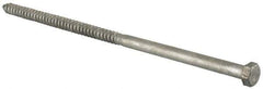 Value Collection - 1/2" Screw, 12" Length Under Head, Steel, Hex Head Lag Screw - Hot Dipped Galvanized, Grade 2 - Industrial Tool & Supply