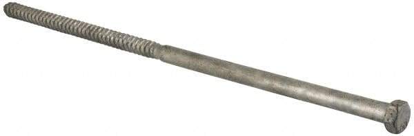Value Collection - 1/2" Screw, 14" Length Under Head, Steel, Hex Head Lag Screw - Hot Dipped Galvanized, Grade 2 - Industrial Tool & Supply