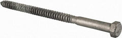 Value Collection - 5/8" Screw, 10" Length Under Head, Steel, Hex Head Lag Screw - Hot Dipped Galvanized, Grade 2 - Industrial Tool & Supply