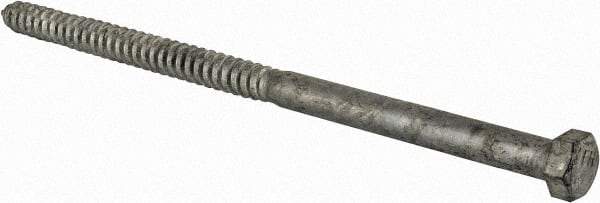 Value Collection - 5/8" Screw, 12" Length Under Head, Steel, Hex Head Lag Screw - Hot Dipped Galvanized, Grade 2 - Industrial Tool & Supply