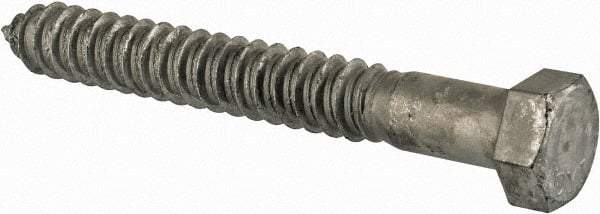 Value Collection - 3/4" Screw, 6" Length Under Head, Steel, Hex Head Lag Screw - Hot Dipped Galvanized, Grade 2 - Industrial Tool & Supply
