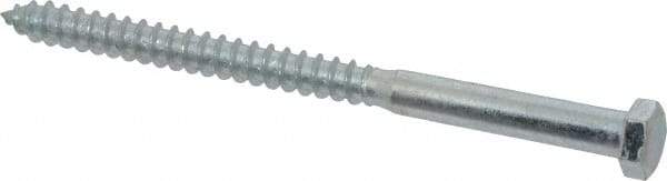 Value Collection - 3/8" Screw, 5-1/2" Length Under Head, Steel, Hex Head Lag Screw - Zinc Plated, Grade 2 - Industrial Tool & Supply