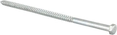 Value Collection - 3/8" Screw, 9" Length Under Head, Steel, Hex Head Lag Screw - Zinc Plated, Grade 2 - Industrial Tool & Supply