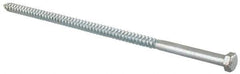 Value Collection - 3/8" Screw, 10" Length Under Head, Steel, Hex Head Lag Screw - Zinc Plated, Grade 2 - Industrial Tool & Supply