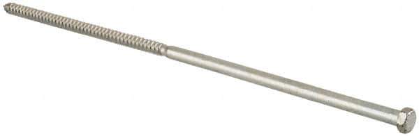 Value Collection - 3/8" Screw, 14" Length Under Head, Steel, Hex Head Lag Screw - Zinc Plated, Grade 2 - Industrial Tool & Supply