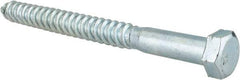 Value Collection - 1/2" Screw, 5-1/2" Length Under Head, Steel, Hex Head Lag Screw - Zinc Plated, Grade 2 - Industrial Tool & Supply