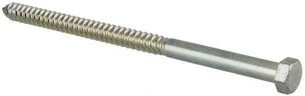 Value Collection - 1/2" Screw, 9" Length Under Head, Steel, Hex Head Lag Screw - Zinc Plated, Grade 2 - Industrial Tool & Supply