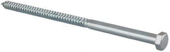 Value Collection - 1/2" Screw, 10" Length Under Head, Steel, Hex Head Lag Screw - Zinc Plated, Grade 2 - Industrial Tool & Supply
