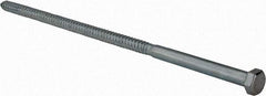 Value Collection - 1/2" Screw, 14" Length Under Head, Steel, Hex Head Lag Screw - Zinc Plated, Grade 2 - Industrial Tool & Supply
