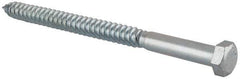 Value Collection - 5/8" Screw, 9" Length Under Head, Steel, Hex Head Lag Screw - Zinc Plated, Grade 2 - Industrial Tool & Supply