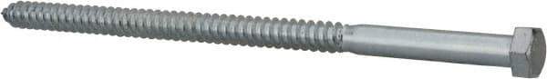Value Collection - 5/8" Screw, 12" Length Under Head, Steel, Hex Head Lag Screw - Zinc Plated, Grade 2 - Industrial Tool & Supply