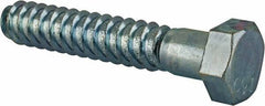 Value Collection - 3/4" Screw, 4-1/2" Length Under Head, Steel, Hex Head Lag Screw - Zinc Plated, Grade 2 - Industrial Tool & Supply