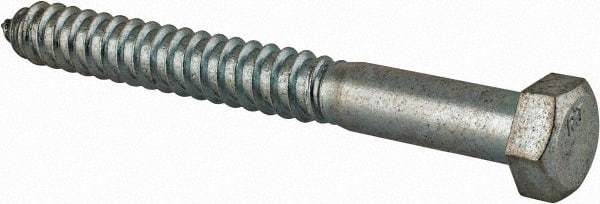 Value Collection - 3/4" Screw, 7" Length Under Head, Steel, Hex Head Lag Screw - Zinc Plated, Grade 2 - Industrial Tool & Supply