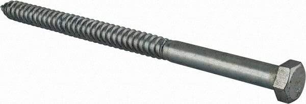 Value Collection - 3/4" Screw, 12" Length Under Head, Steel, Hex Head Lag Screw - Zinc Plated, Grade 2 - Industrial Tool & Supply