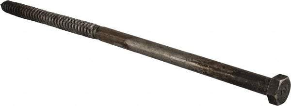 Value Collection - 3/4" Screw, 18" Length Under Head, Steel, Hex Head Lag Screw - Uncoated, Grade 2 - Industrial Tool & Supply