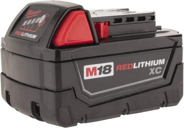 Milwaukee Tool - 18 Volt Lithium-Ion Power Tool Battery - 3 Ahr Capacity, 1 hr Charge Time, Series M18 XC RED - Industrial Tool & Supply