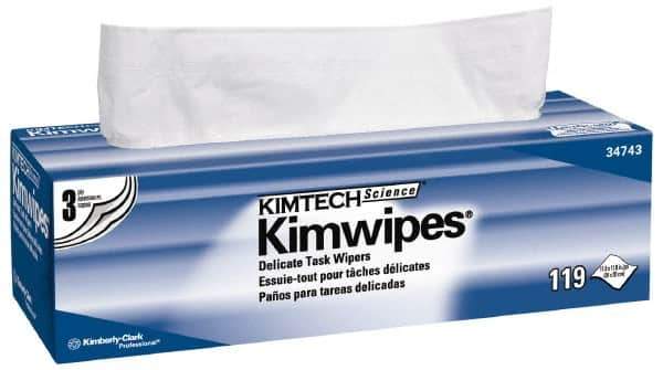 Kimtech - Dry Clean Room/Lab/Critical Task Wipes - Pop-Up, 11-3/4" x 11-3/4" Sheet Size, White - Industrial Tool & Supply