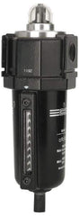 ARO/Ingersoll-Rand - 3/8" Port, 13.2" High x 4-3/4" Wide, FRL Filter with Metal Bowl & Manual Drain - 200 Max psi, 175°F Max, 2.8 oz Bowl Capacity - Industrial Tool & Supply