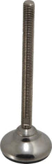 Sunnex - 1/2-13 Bolt Thread, 1.3" High Overall Hygienic Design Stud Mount Leveling Pad & Mount - 1,100 Max Lb Capacity, 2.36" Base Diam, 6" Thread Length - Industrial Tool & Supply