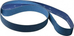 Norton - 2" Wide x 132" OAL, 40 Grit, Zirconia Alumina Abrasive Belt - Zirconia Alumina, Coarse, Coated, Y Weighted Cloth Backing, Series R824 - Industrial Tool & Supply