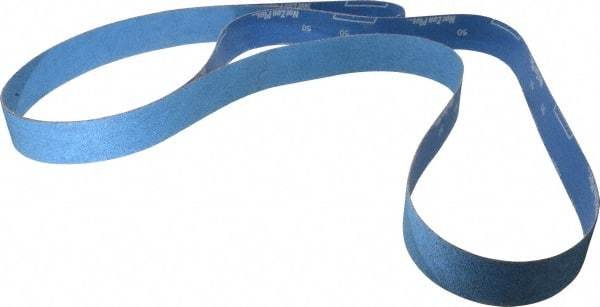 Norton - 2" Wide x 132" OAL, 50 Grit, Zirconia Alumina Abrasive Belt - Zirconia Alumina, Coarse, Coated, Y Weighted Cloth Backing, Series R824 - Industrial Tool & Supply