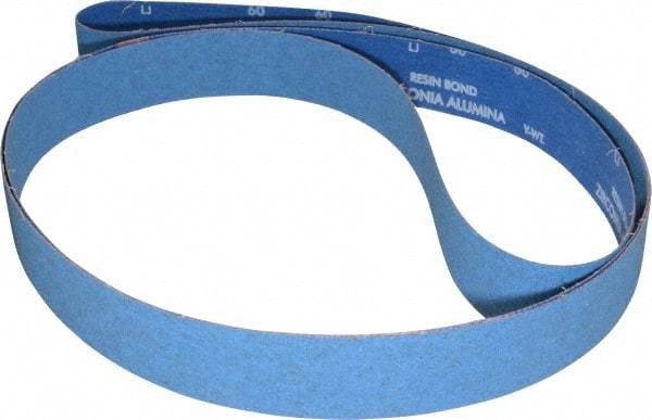 Norton - 2" Wide x 132" OAL, 60 Grit, Zirconia Alumina Abrasive Belt - Zirconia Alumina, Medium, Coated, Y Weighted Cloth Backing, Series R884P - Industrial Tool & Supply