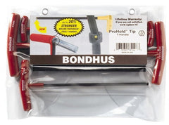 Bondhus - 5 Piece T-Handle Hex Key Set - Industrial Tool & Supply