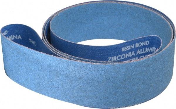 Norton - 3" Wide x 132" OAL, 60 Grit, Zirconia Alumina Abrasive Belt - Zirconia Alumina, Medium, Coated, Y Weighted Cloth Backing, Series R824 - Industrial Tool & Supply