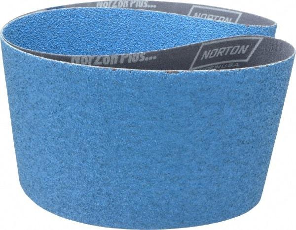 Norton - 6" Wide x 48" OAL, 36 Grit, Zirconia Alumina Abrasive Belt - Zirconia Alumina, Very Coarse, Coated, Y Weighted Cloth Backing, Dry, Series R821 - Industrial Tool & Supply