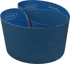 Norton - 6" Wide x 48" OAL, 120 Grit, Zirconia Alumina Abrasive Belt - Zirconia Alumina, Fine, Coated, X Weighted Cloth Backing, Series R823 - Industrial Tool & Supply