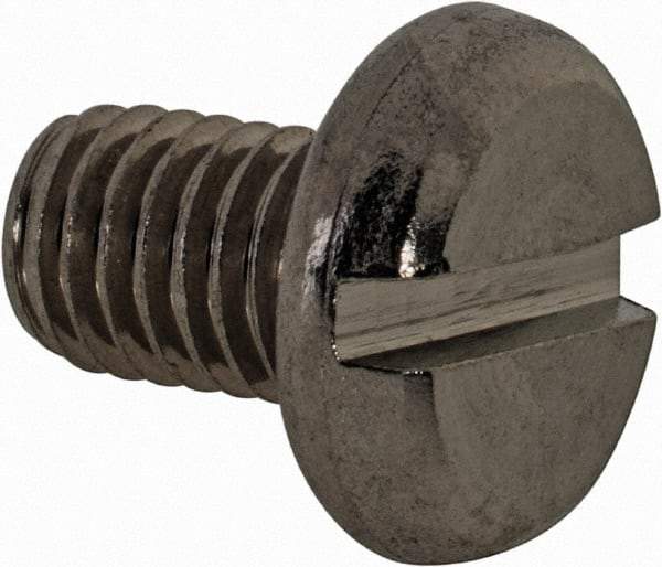 Value Collection - M8x1.25 Metric Coarse, 12mm Length Under Head Slotted Drive Machine Screw - Pan Head, Grade 18-8 & A2 Stainless Steel, Uncoated, Without Washer - Industrial Tool & Supply